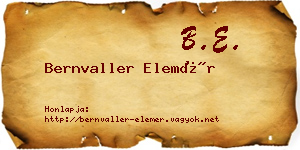 Bernvaller Elemér névjegykártya