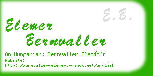 elemer bernvaller business card